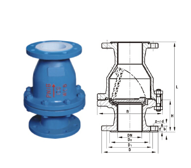 全衬F46止回阀 全衬PFA旋启式止回阀
