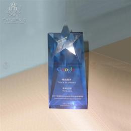 蓝色五角星水晶奖杯 谷歌年度最佳创新奖